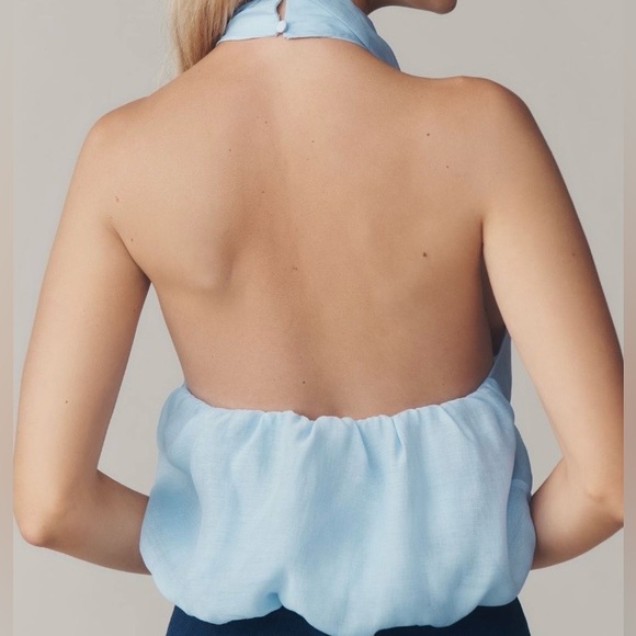 🟤NWT ANTHROPOLOGIE Layered Halter
Sleeveless Blouse in Sky Blue XL - Picture 2 of 6